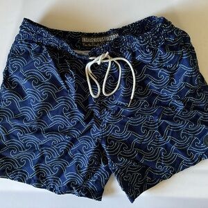 Indigenous Freedom-Navy Blue Patterned Athletic Swim Shorts Sz L